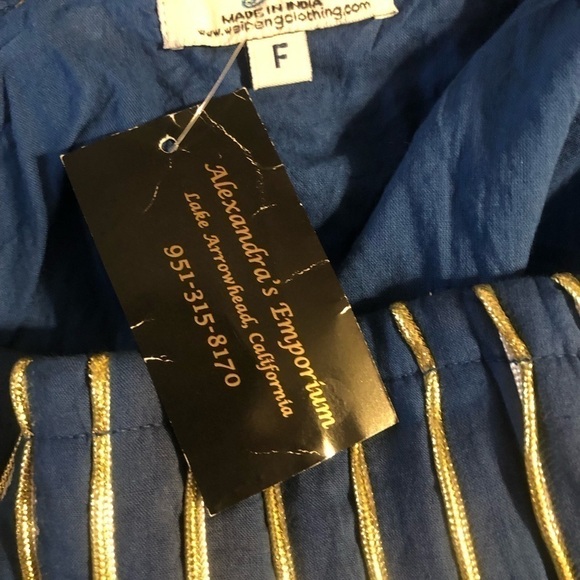 Gorgeous A Line Maxi Skirt Blue Ombré/Gold By Wei Peng - Picture 9 of 10